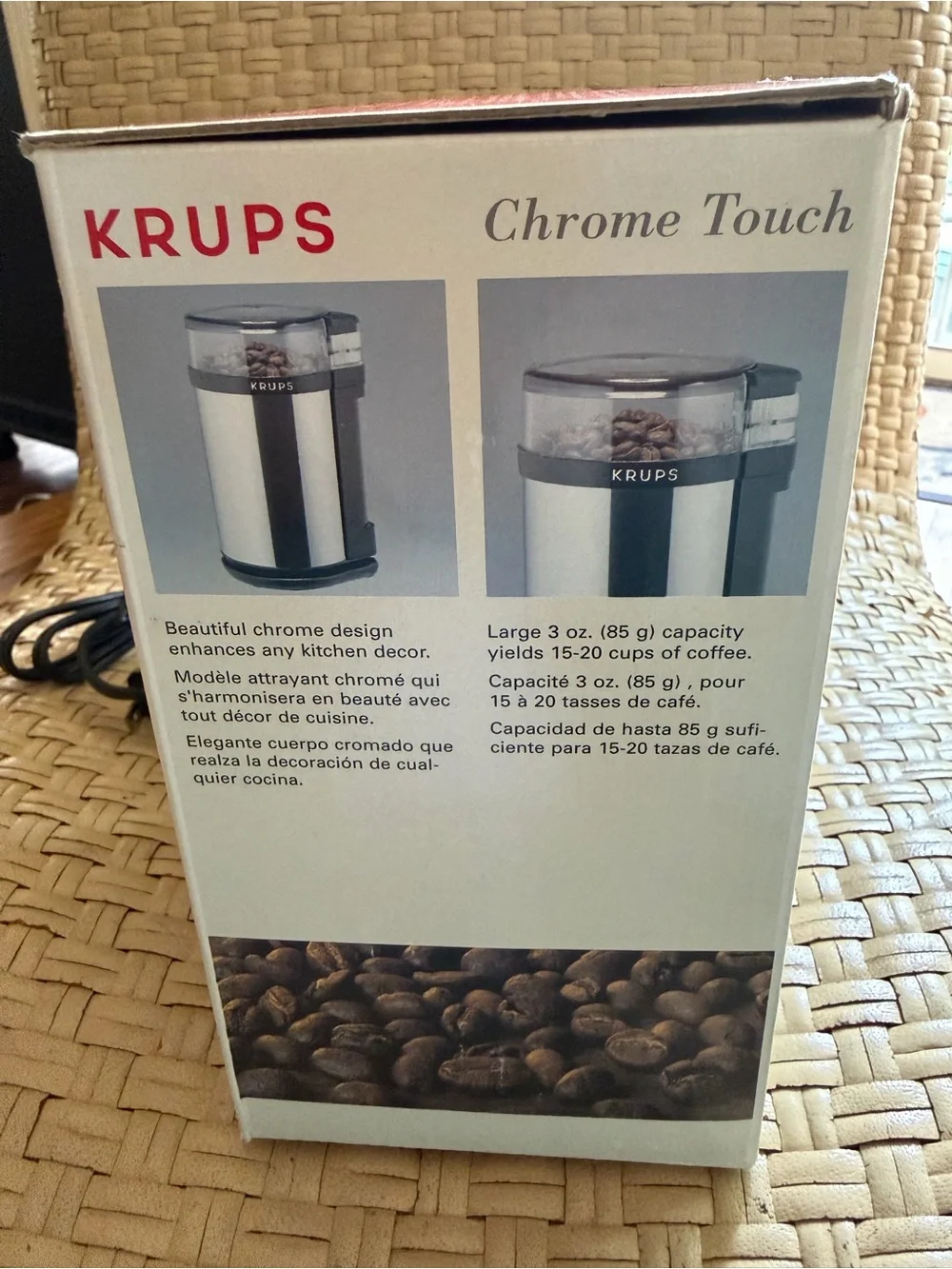 KRUPS Electric Coffee Grinder - Chrome & Black